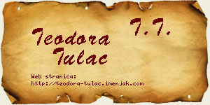 Teodora Tulać vizit kartica